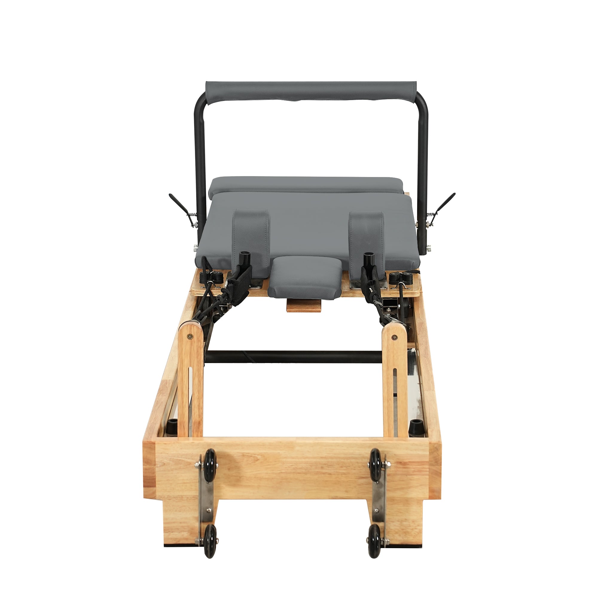 Collapsible Classic Pilates Reformer wooden legs Gray
