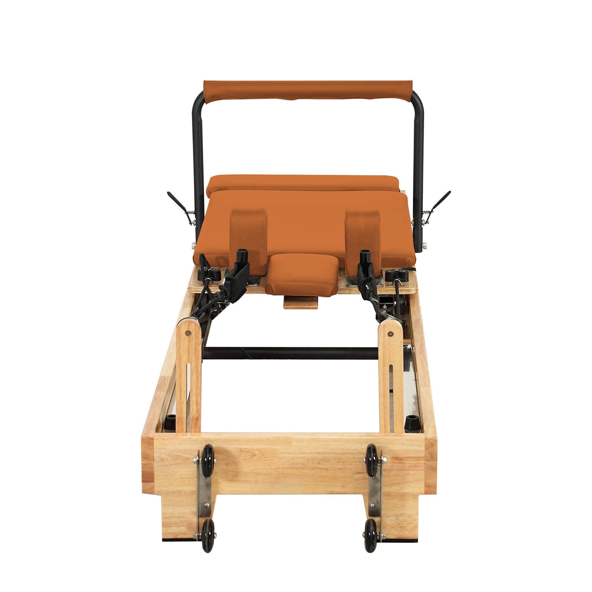 Collapsible Classic Pilates Reformer wooden legs Orange