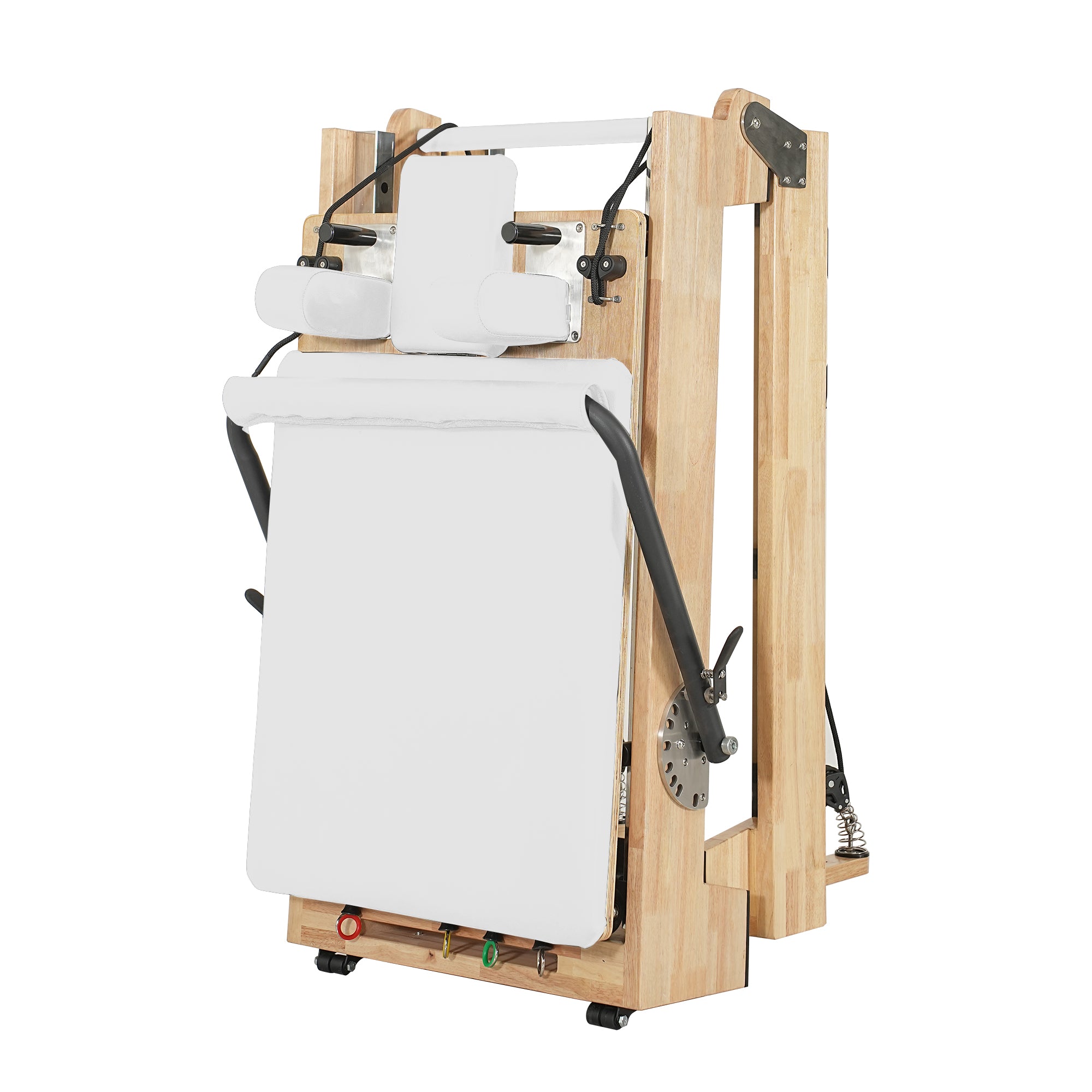 Collapsible Classic Pilates Reformer wooden legs White